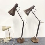 Two vintage anglepoise lamps.