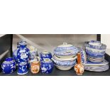 A quantity of Chinese and other blue and white china items.