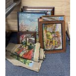 A quantity of framed and unframed tapestries, 51 x 65cm.