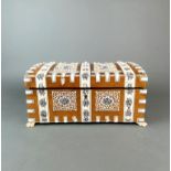 A 19th Century Indian fitted work box, 28 x 20 x 14cm.