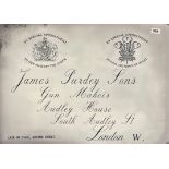 A reproduction metal advertising sign for Purdey Guns, 70 x 50cm.