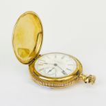 A mid-sized Waltham rolled gold pocketwatch, dia. 4cm.
