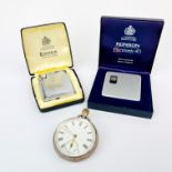 A gent's hallmarked silver pocket watch together with a pair of vintage spectacles and two