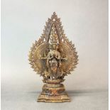 A Tibetan bronze figure of a multi-arm deity, H. 40cm.