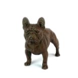 A cast bronze figure of a French bulldog, L. 7cm. H. 6.5cm.