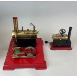 A boxed Mamod static steam engine S.E.3 together with a boxed Mamod static steam engine SP1.