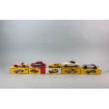 Five boxed (reproduction) Dinky Toys diecast model vehicles: model no. 23B, no. 526, no. 268, no.