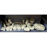 An extensive collection of green Wedgwood items.