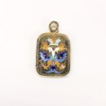 A Russian .88 silver and enamell pendant, H. 3cm.