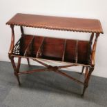 A library style mahogany bookrack, 94 x 88 x 43cm.