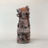 A Chinese carved hardwood figure of the Goddess Guanyin. H. 37 cm. A/F