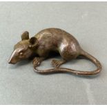 A Japanese bronze figure of a rat, L. 9cm.