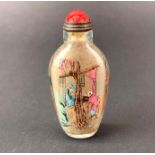 A Chinese inside painted snuff bottle, H. 8cm.