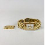 A ladies Raymond Wiel 18ct gold plated on stainless steel watch, model Tango S970, with mother of