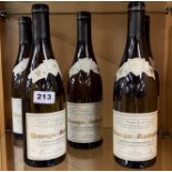 Five bottles of 2012 vintage Chassagne-Montrachet white wine by Jean Noel Gagnard.