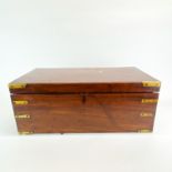 A 19th century mahogany writing slope with brass handles and corners, 51 x 26 x 20cm.