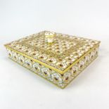 A 19th century Indian painted and gilt marble box, 26 x 20 x 10cm.