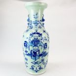 A large 19th/ early 20th century Chinese hand painted porcelain vase, H. 60cm.