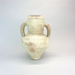 A heavily potted contemporary two handled flagon, H. 31cm. Potter unknown but included in the same