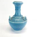 A Chinese pale blue glazed porcelain vase, H. 30cm.