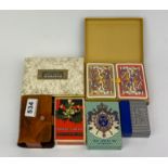 A group of vintage playing cards.