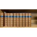 Ten volumes, leather bound, of A history of Greece by George Grote, 1863. Volume size 19cm.