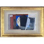 Bridget Leaman; A framed mixed media on artist board 'November Fields' frame size 61 x 45cm.