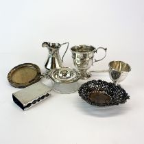A group of hallmarked silver items.