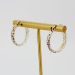A pair of 925 silver Italian designer 'Milor' hoop earrings, dia. 2.3cm.