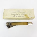 A large hallmarked silver finished cigar cutter, L. 15cm.