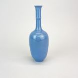 A Chinese blue glazed fine porcelain stem vase, H. 17.5cm.