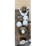 A Wedgwood 'Caernarvon' pattern tea set. A/F to sugar bowl lid.