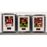 Celebrity and autograph interest: A group of three signed photographs of footballers with