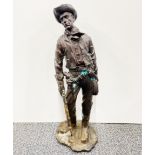 A bronze figure of a cowboy, H. 46cm. Some oxidisation.