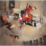 Valentina Kozyar, "Arena", oil on canvas, 100 x 100cm, c. 2022. Abstraction... An arena where a