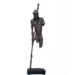 Omodamwen, "Authority", bronze, 81 x 22cm, 9kg, c. 2023. The holder of oba's ancestral staff