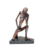 Kelly Omodamwen, "In thoughts", bronze sculpture, 62 x 41cm, 15kg, c. 2022. Remember to have self
