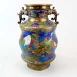 An early 20th century Chinese cloisonne on bronze vase, H. 30cm.