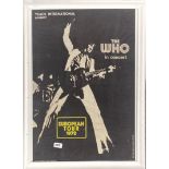 A framed 1972 original concert poster for The Who European Tour 1972. Frame size 57 x 78cm. Prov.