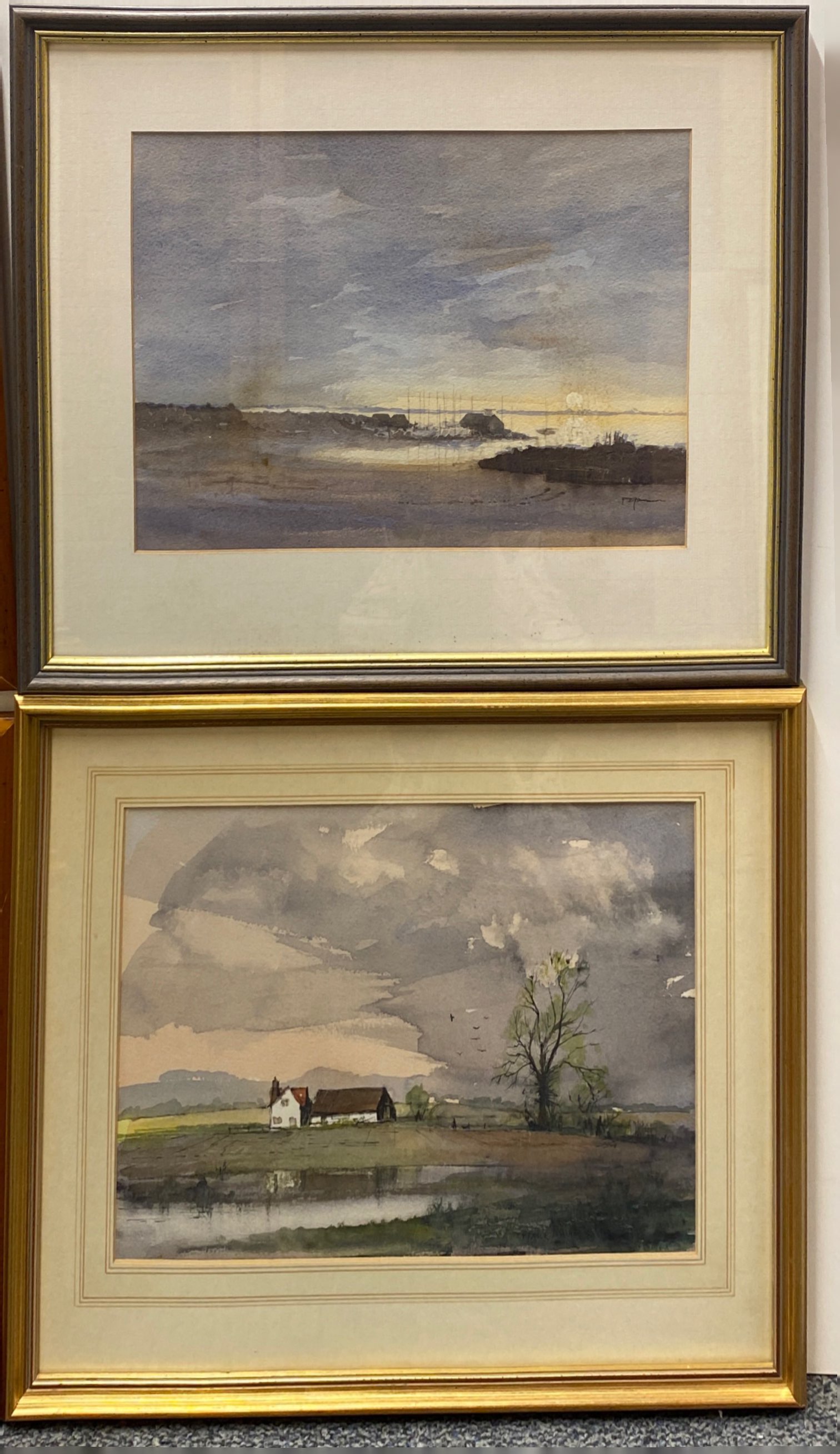 A group of watercolours and prints, largest frame size 55 x 66cm. - Image 4 of 4