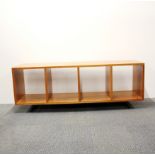 A Spectra wooden low sideboard with metal base, 126 x 46 x 36cm.