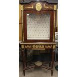 An early 20th century single drawer French ormolu mounted mahogany veneered display cabinet, 168 x