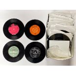 A box of 45RPM records.