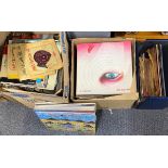 An extensive quantity of mixed LP and other records.