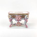 An 18th/ early 19th century Continental soft paste porcelain hand-painted box in the form of a
