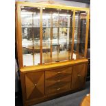 An Art Deco style, heavy quality Wyndham glass display cabinet, 200 x 158 x 45cm.