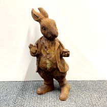 A cast iron Peter Rabbit garden figure, H. 44cm.