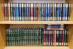 An extensive collection of contemporary leather bound books of literature classics.