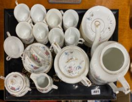 A porcelain coffee set and tray.