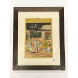 Islamic interest: A hand-painted and gilt Eastern court scene, frame size 34 x 41cm.